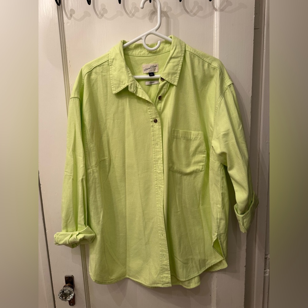 NWOT Universal Thread Lime Green Button-Up Shirt